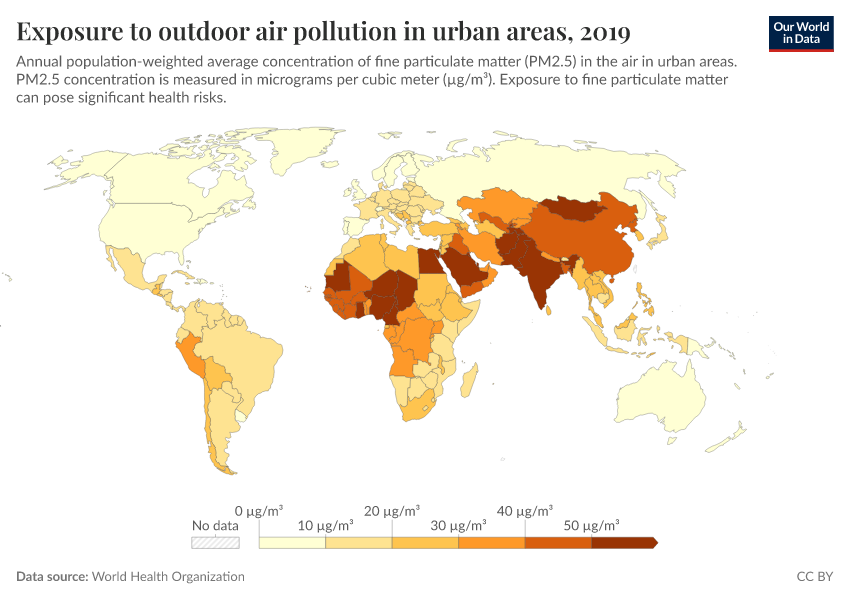 A thumbnail of the "Exposure to outdoor air pollution in urban areas" chart